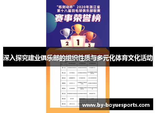 深入探究建业俱乐部的组织性质与多元化体育文化活动