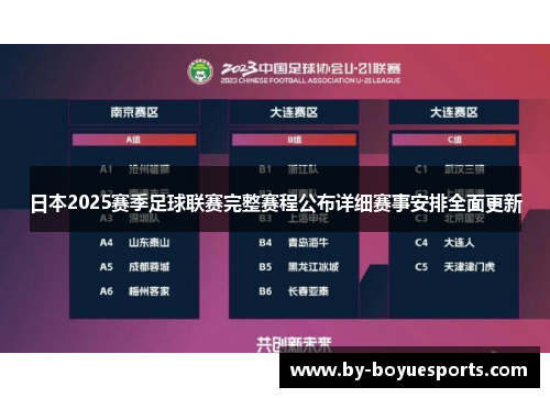 日本2025赛季足球联赛完整赛程公布详细赛事安排全面更新