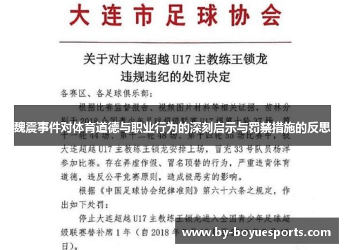魏震事件对体育道德与职业行为的深刻启示与罚禁措施的反思 魏震事件对体育道德与职业行为的深刻启示与罚禁措施的反思